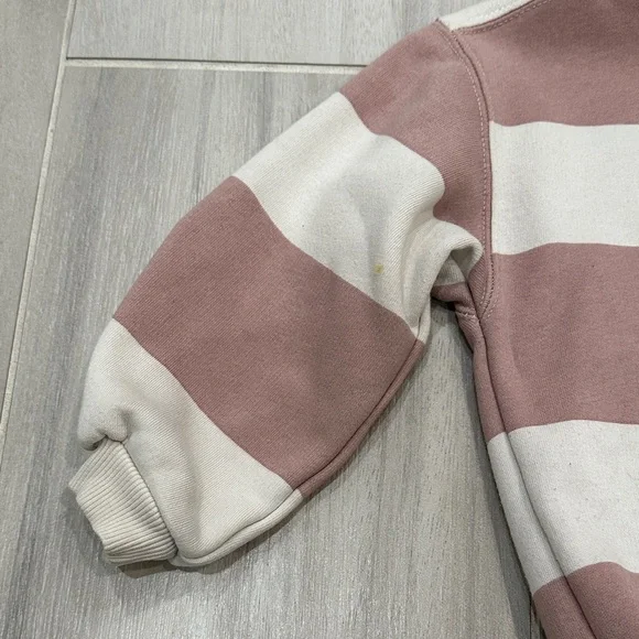 Zara 3T Minnie Mouse Striped Sweatshirt Pink and White - Picture 4 of 10